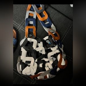 Multicolor links leather purse